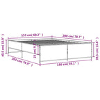 Bettgestell Räuchereiche 150x200 cm Holzwerkstoff und Metall