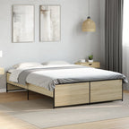 Bettgestell Sonoma-Eiche 120x200 cm Holzwerkstoff und Metall