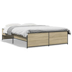 Bettgestell Sonoma-Eiche 140x190 cm Holzwerkstoff und Metall