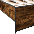 Bettgestell Räuchereiche 140x190 cm Holzwerkstoff und Metall