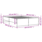 Bettgestell Braun Eichen-Optik 120x190 cm Holzwerkstoff Metall