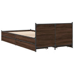 Bettgestell mit Schubladen Braun Eichen-Optik 75x190 cm