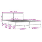 Bettgestell Schwarz 120x200 cm Holzwerkstoff und Metall