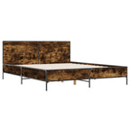 Bettgestell Räuchereiche 140x200 cm Holzwerkstoff und Metall