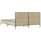 Bettgestell Sonoma-Eiche 160x200 cm Holzwerkstoff und Metall