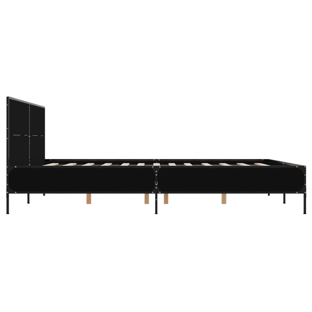 Bettgestell Schwarz 120x190 cm Holzwerkstoff und Metall