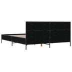 Bettgestell Schwarz 120x190 cm Holzwerkstoff und Metall