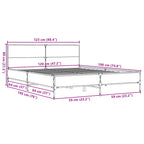 Bettgestell Sonoma-Eiche 120x190 cm Holzwerkstoff und Metall