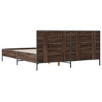 Bettgestell Braun Eichen-Optik 120x190 cm Holzwerkstoff Metall
