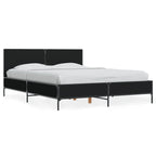 Bettgestell Schwarz 135x190 cm Holzwerkstoff und Metall