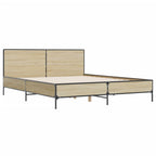 Bettgestell Sonoma-Eiche 135x190 cm Holzwerkstoff und Metall