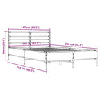 Bettgestell Schwarz 140x200 cm Holzwerkstoff und Metall