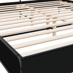 Bettgestell Schwarz 180x200 cm Holzwerkstoff und Metall