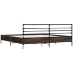 Bettgestell Braun Eichen-Optik 180x200 cm Holzwerkstoff Metall