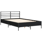 Bettgestell Schwarz 120x190 cm Holzwerkstoff und Metall