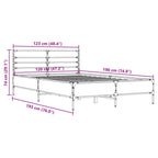 Bettgestell Schwarz 120x190 cm Holzwerkstoff und Metall