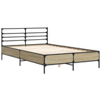 Bettgestell Sonoma-Eiche 120x190 cm Holzwerkstoff und Metall
