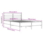 Bettgestell Schwarz 140x190 cm Holzwerkstoff und Metall
