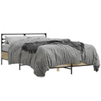 Bettgestell Sonoma-Eiche 140x190 cm Holzwerkstoff und Metall