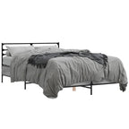 Bettgestell Grau Sonoma 140x190 cm Holzwerkstoff und Metall
