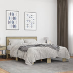 Bettgestell Sonoma-Eiche 140x200 cm Holzwerkstoff und Metall