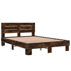 Bettgestell Räuchereiche 140x200 cm Holzwerkstoff und Metall