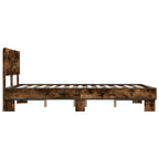 Bettgestell Räuchereiche 120x200 cm Holzwerkstoff und Metall