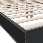 Bettgestell Schwarz 120x190 cm Holzwerkstoff und Metall