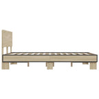 Bettgestell Sonoma-Eiche 135x190 cm Holzwerkstoff und Metall