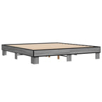 Bettgestell Grau Sonoma 200x200 cm Holzwerkstoff und Metall