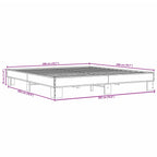 Bettgestell Grau Sonoma 200x200 cm Holzwerkstoff und Metall