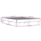 Bettgestell Schwarz 150x200 cm Holzwerkstoff und Metall
