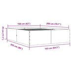 Bettgestell Schwarz 160x200 cm Holzwerkstoff