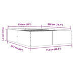 Bettgestell Weiß 150x200 cm Holzwerkstoff