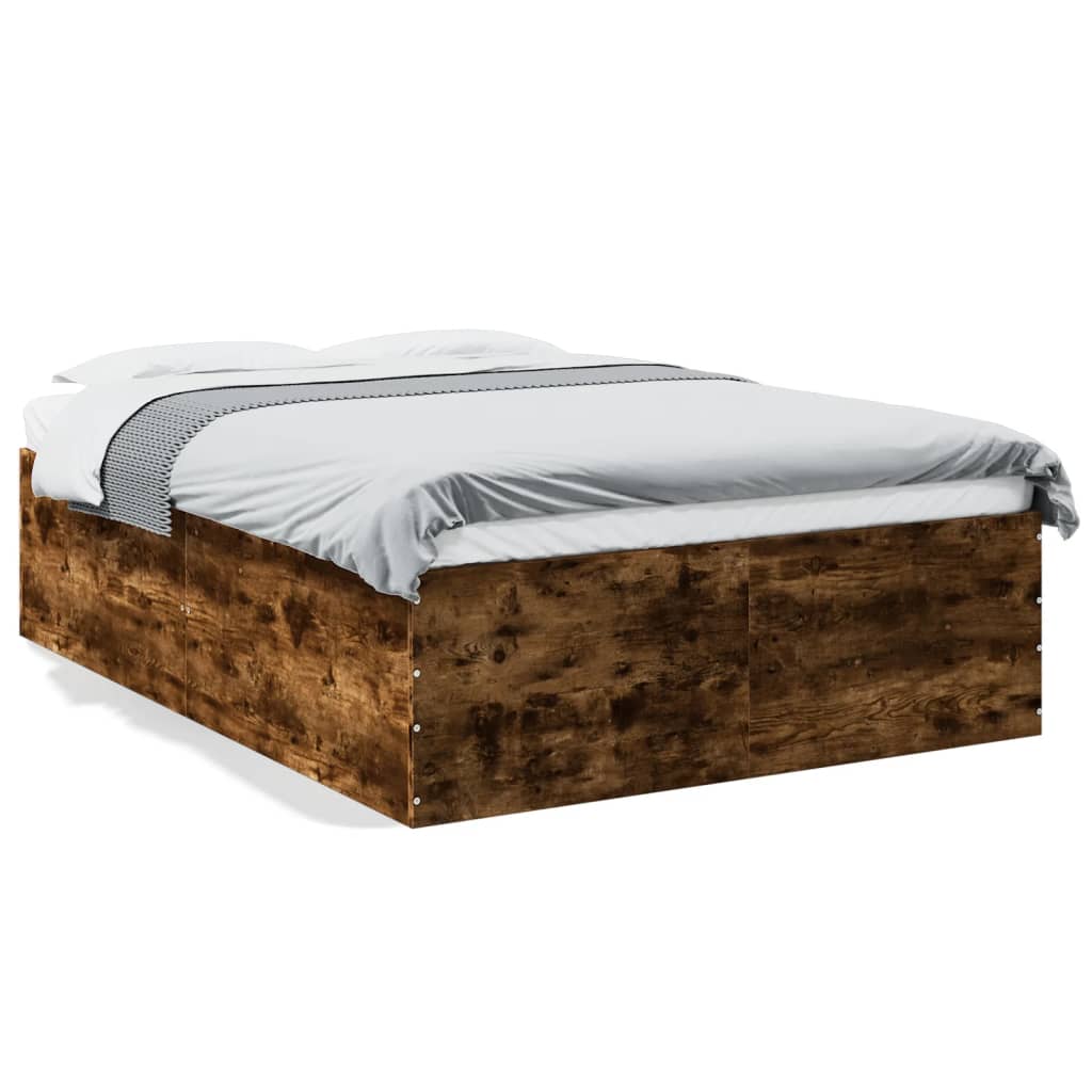 Bettgestell Räuchereiche 135x190 cm Holzwerkstoff