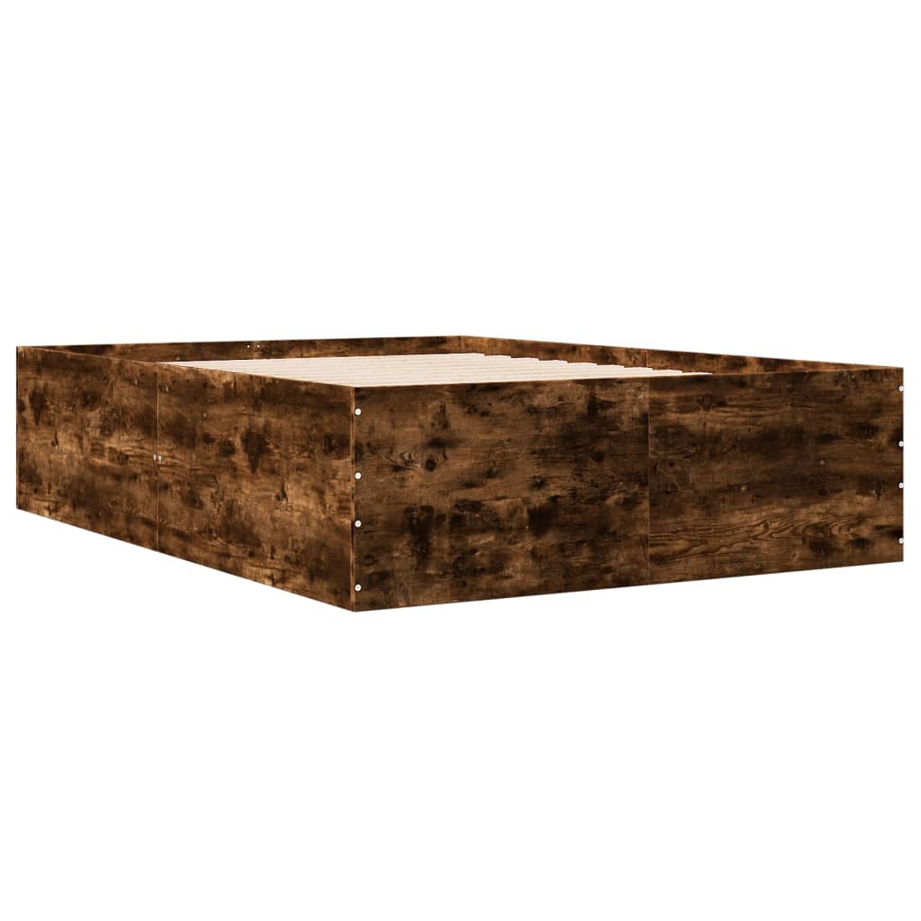 Bettgestell Räuchereiche 135x190 cm Holzwerkstoff