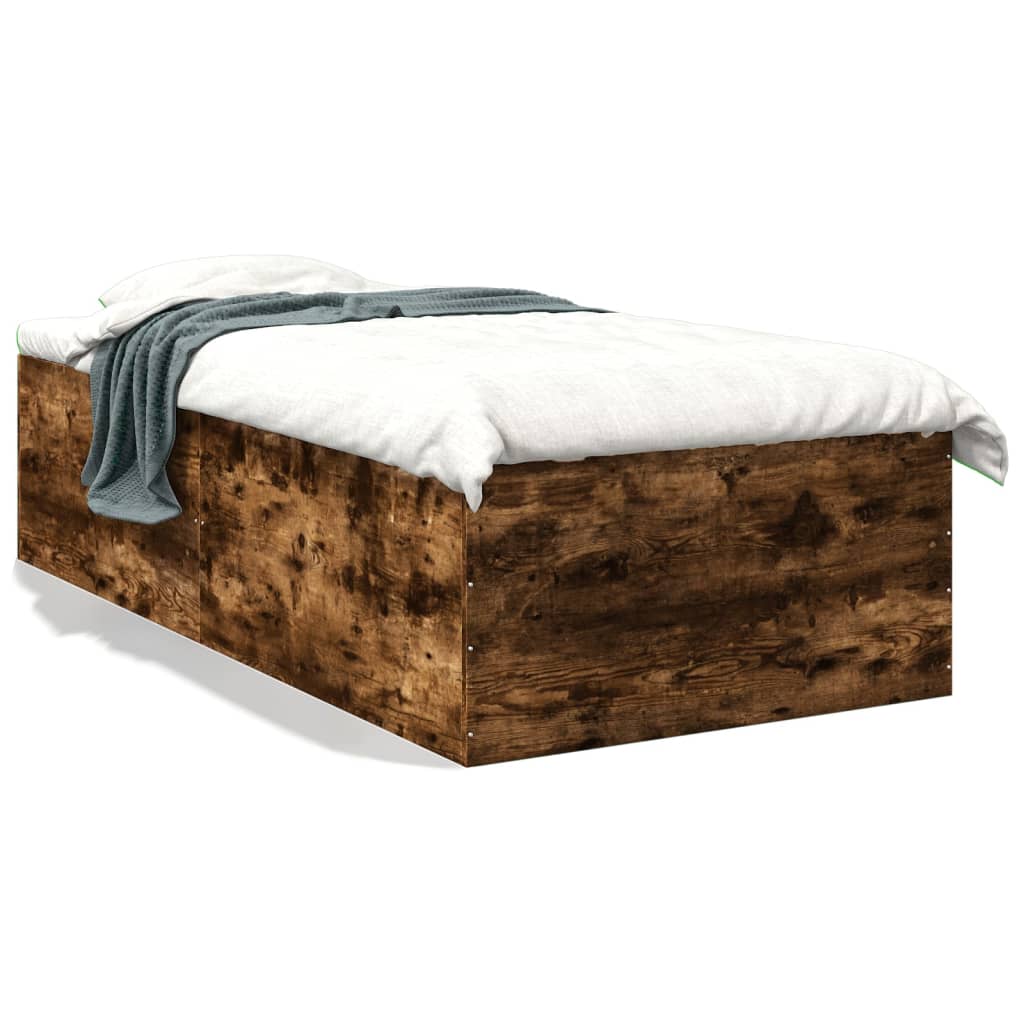Bettgestell Räuchereiche 100x200 cm Holzwerkstoff