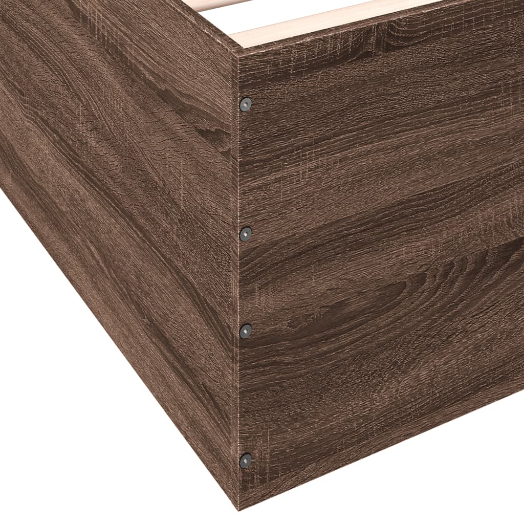 Bettgestell Braun Eichen-Optik 100x200 cm Holzwerkstoff