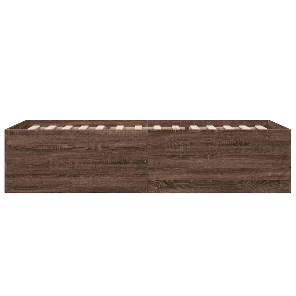Bettgestell Braun Eichen-Optik 90x200 cm Holzwerkstoff