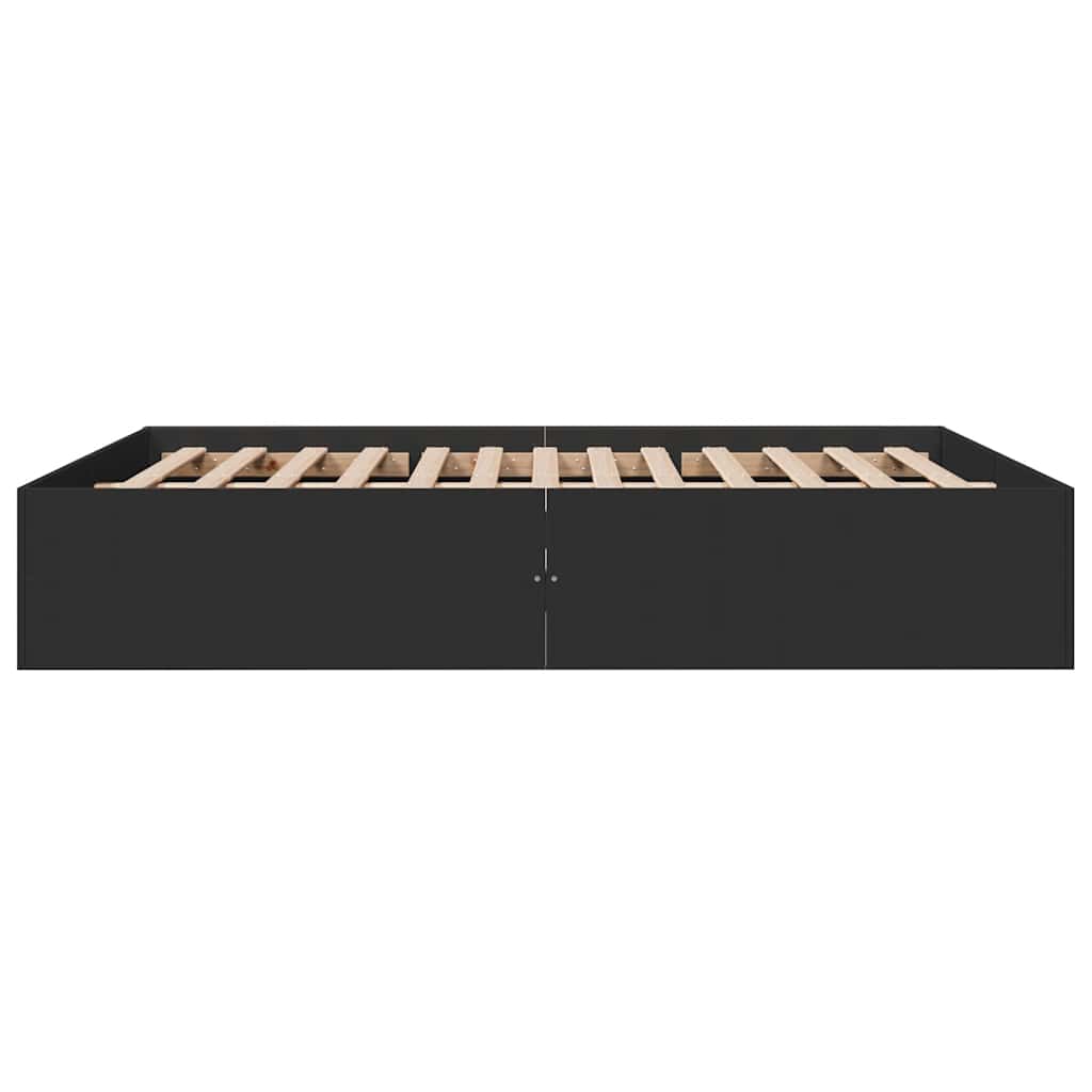 Bettgestell Schwarz 150x200 cm Holzwerkstoff