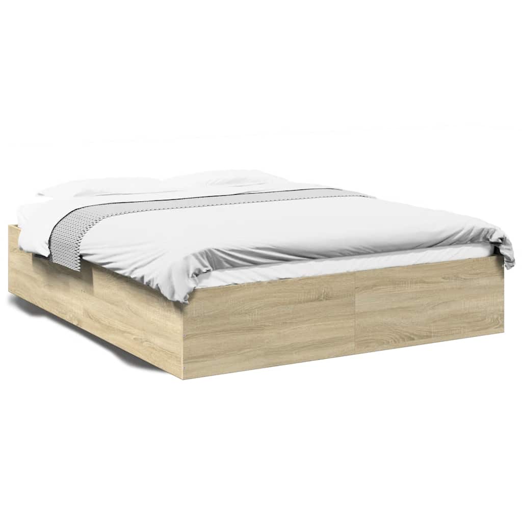 Bettgestell Sonoma-Eiche 150x200 cm Holzwerkstoff