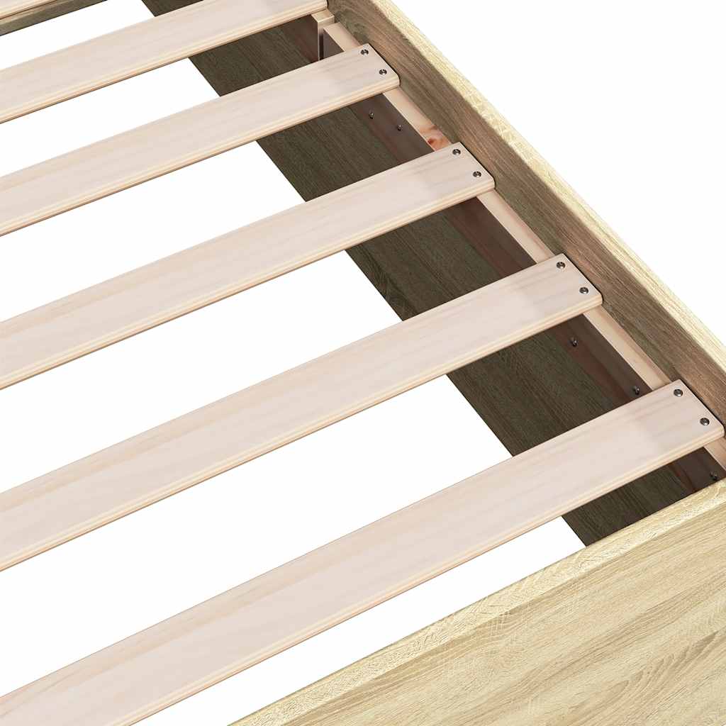 Bettgestell Sonoma-Eiche 150x200 cm Holzwerkstoff
