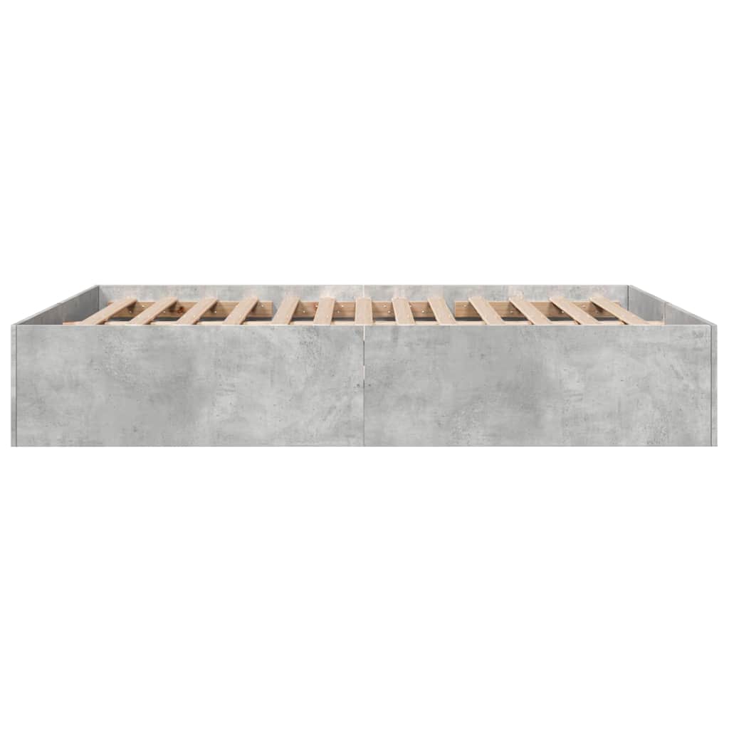 Bettgestell Betongrau 150x200 cm Holzwerkstoff
