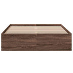 Bettgestell Braun Eichen-Optik 135x190 cm Holzwerkstoff
