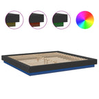 Bettgestell mit LED Schwarz 200x200 cm Holzwerkstoff
