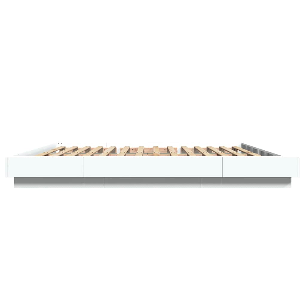 Bettgestell mit LED Weiß 180x200 cm Holzwerkstoff