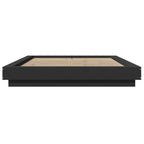 Bettgestell mit LED Schwarz 120x200 cm Holzwerkstoff