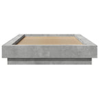 Bettgestell mit LED Betongrau 90x200 cm Holzwerkstoff
