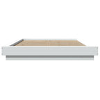 Bettgestell mit LED Weiß 140x190 cm Holzwerkstoff