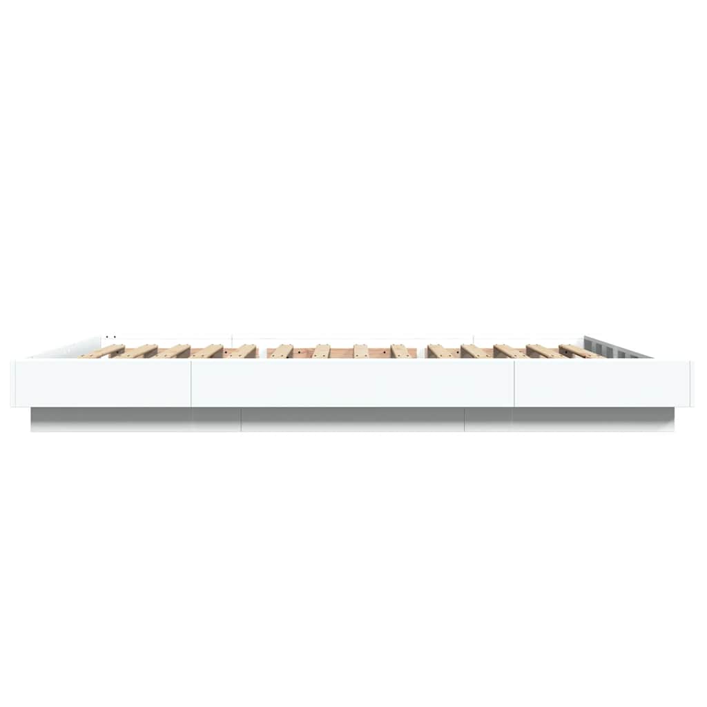 Bettgestell mit LED Weiß 120x190 cm Holzwerkstoff